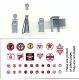 Gas Pump Set -- 1 Each of 3 Styles w/Printed Gas Logo Sheet, HO, Grandt Line Products Inc 5314