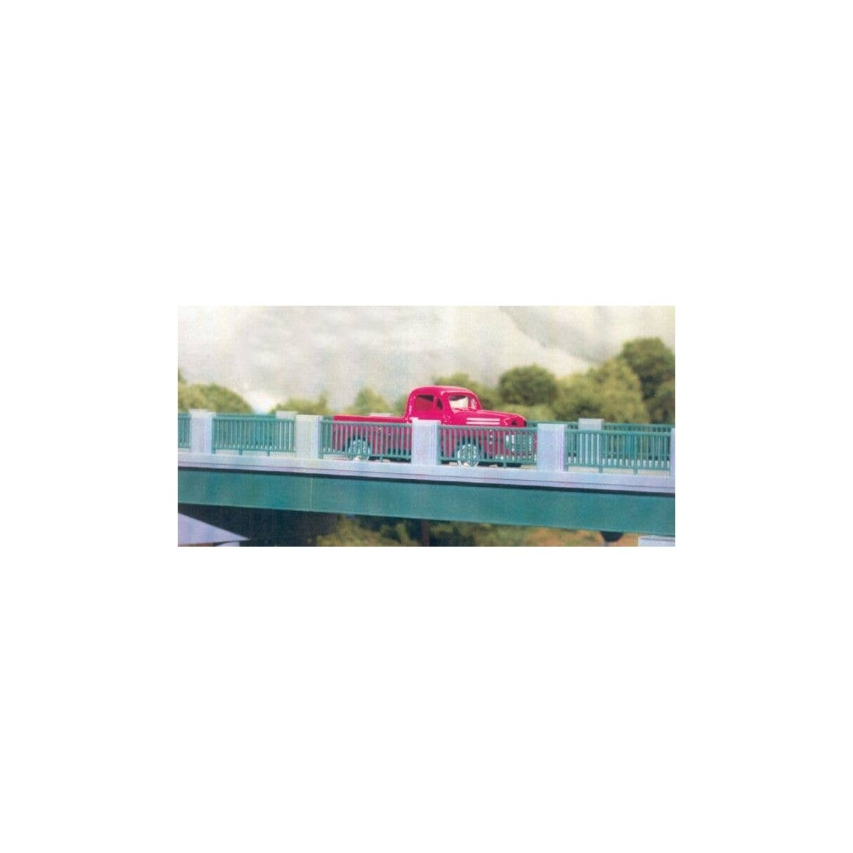 Wrought Iron/Concrete Railings pkg(4) -- 50′, HO, Rix Products 124