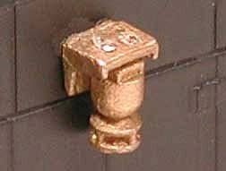 Graham White Electric Bell w/Mounting Bracket -- Lost Wax Brass Casting, HO, Cal Scale 627
