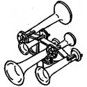 Leslie Air Horns -- RS-ST-RF, 5-Chime, HO, Details West 191