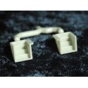 Underbody Details pkg(4) -- 4-Tread Fixed Steps For Rock Island Rebuilt Coaches, HO, Palacecarco LLC 4003