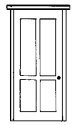 Entry Doors -- Four-Panel pkg(4), HO, Alexander Scale 2405