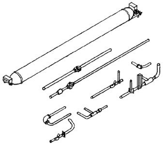 Air Tank Detail Set w/Pipes -- For Early To Late Era EMD Hood Units, HO, Details West 304