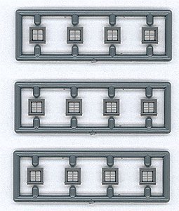 Windows - pkg(12) -- 4 Pane For Work Cars 24 x 24` (Fts .185 x .185` Opening), N, Tichy Train Group 2518