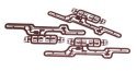 Stirrup & Brake Rod Set -- Brown pkg(3), HO, Accurail Inc 182