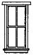 Windows -- Station-Style, 4-Pane , Scale 30 x 69′ 76.2 x 175cm pkg(8), HO, Grandt Line Products Inc 5060