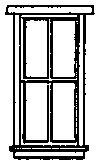 Windows -- Station-Style, 4-Pane , Scale 30 x 69′ 76.2 x 175cm pkg(8), HO, Grandt Line Products Inc 5060