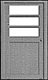 Doors (White Styrene) -- Entryway Type w/Three-Panel Window pkg(3), HO, Pikestuff 1104