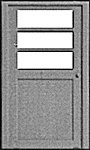 Doors (White Styrene) -- Entryway Type w/Three-Panel Window pkg(3), HO, Pikestuff 1104
