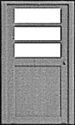 Doors (White Styrene) -- Entryway Type w/Three-Panel Window pkg(3), HO, Pikestuff 1104