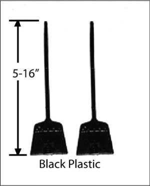 Brooms -- Unpainted Black Plastic pkg(2), HO, Cal Scale 743