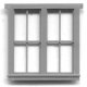 Windows -- Double, 8-Pane, Scale 63 x 69′ 160 x 175cm pkg(4), HO, Grandt Line Products Inc 5221