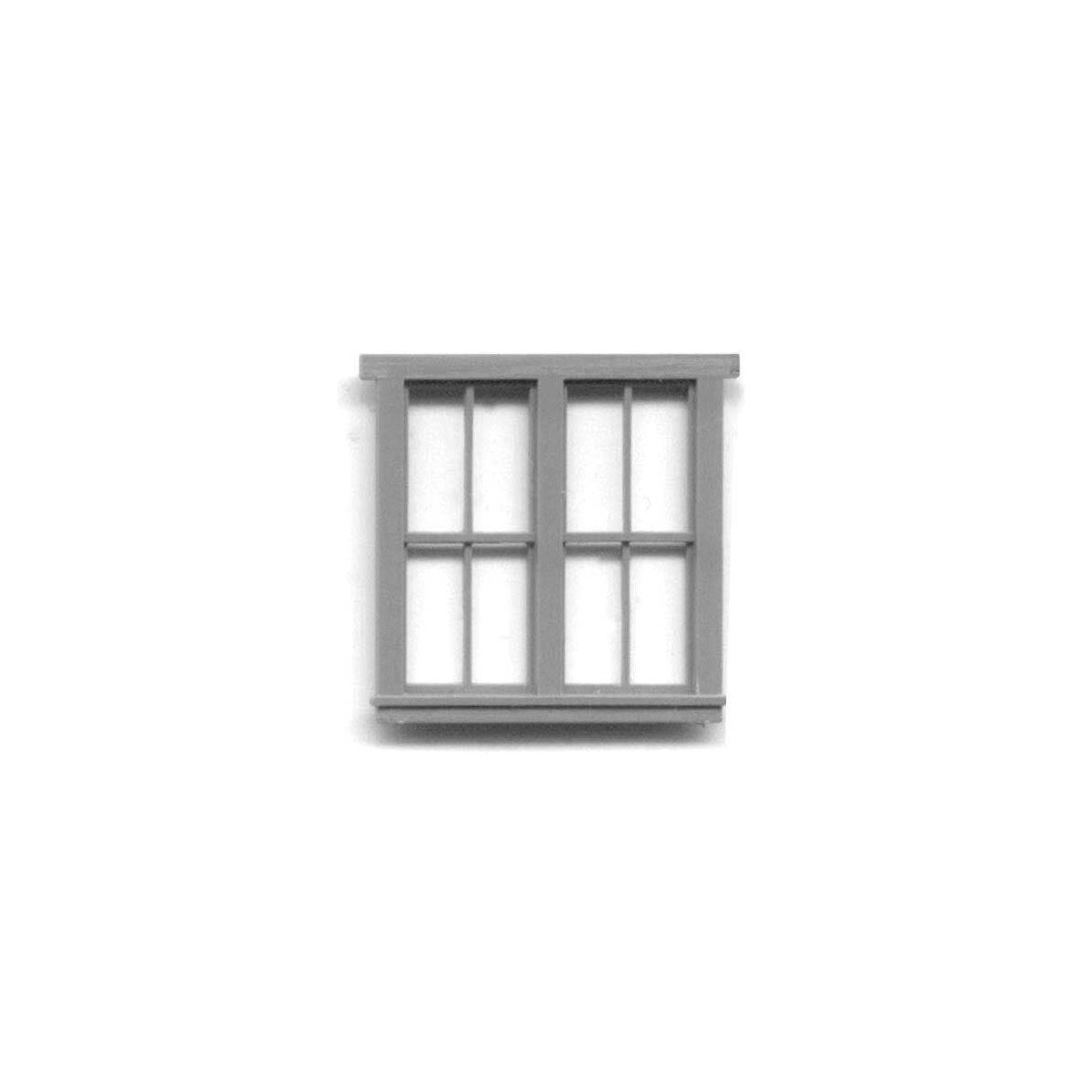 Windows -- Double, 8-Pane, Scale 63 x 69′ 160 x 175cm pkg(4), HO, Grandt Line Products Inc 5221