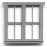 Windows -- Double, 8-Pane, Scale 63 x 69′ 160 x 175cm pkg(4), HO, Grandt Line Products Inc 5221