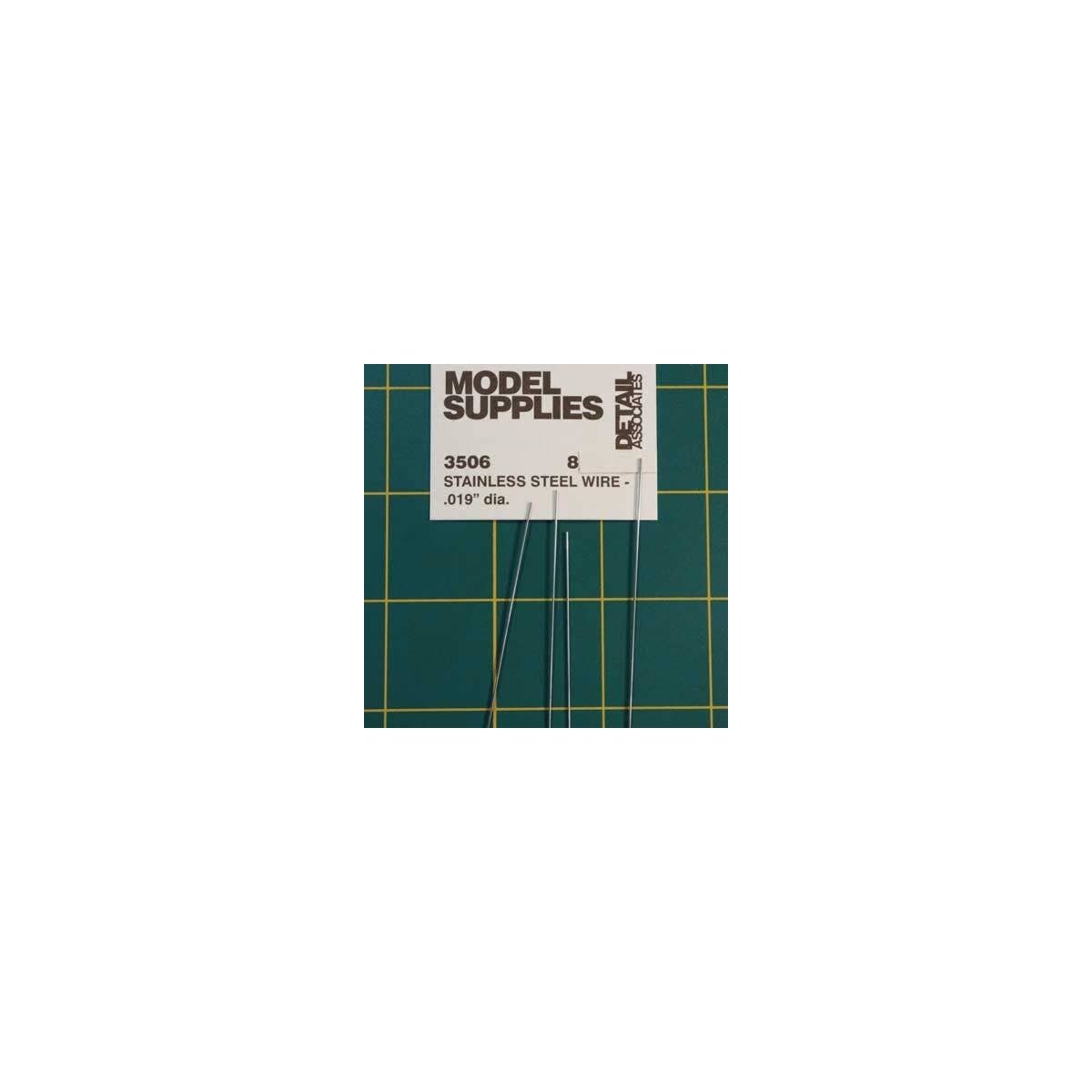Stainless Steel Wire pkg(4) -- .019′ Diameter, HO, Detail Associates 3506