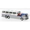 1954-1956 GMC PD-4501 Scenicruiser Bus - Assembled -- Greyhound (silver, white, blue, red), HO, Brekina Automodelle 61303