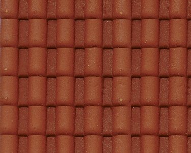Patterned Sheets - Roofing - Spanish Tile - .020 x 7 x 12` pkg(2) -- .250` Red Tiles, G, Plastruct Inc 91632