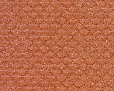 Patterned Sheets - Roofing - Scalloped Tile - .020 x 7 x 12` pkg(2) -- .250` Red Tiles, O, Plastruct Inc 91651