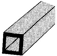 ABS Square Tubing - 15` 38.1cm Length -- 1/8 x 1/8` .3 x .3cm pkg(7), All Scales, Plastruct Inc 90201