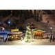 Christmas Market Stall 2-Pack with Lighted Tree -- Kit - 3-3/8 x 2-1/4 x 2-1/8` and 2-3/4 x 1-1/2 x 2-5/16`, HO, Faller Gmbh 134
