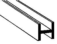 Styrene Structural Shapes - H-Columns -- 1/16 x 10′ pkg(10), All Scales, Plastruct Inc 90541