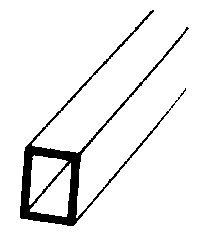Styrene Tubing - Rectangular -- 1/4 x 3/16 x 15′ pkg(5), All Scales, Plastruct Inc 90631
