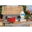 Plaster Silo and Construction Trailer -- Kit, HO, Faller Gmbh 180389