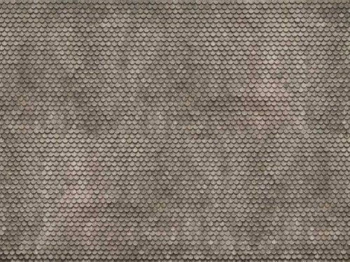 3-D Printed Cardstock Texture Sheet -- Weathered Beavertail Tile 9-13/16 x 4-15/16′ 25 x 12.5cm, HO, Noch Gmbh & Co 56691