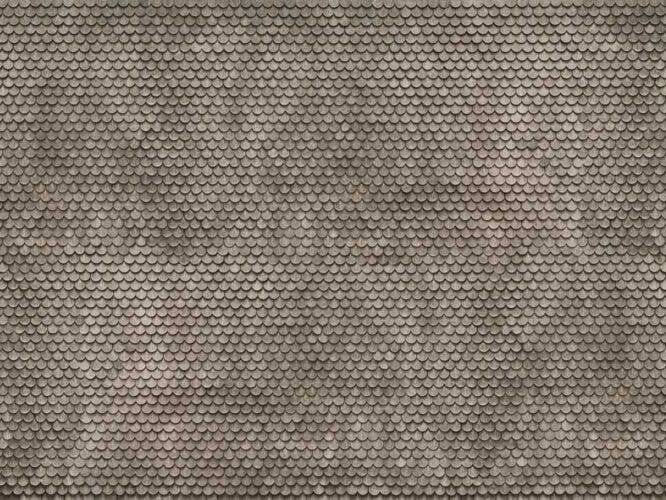 3-D Printed Cardstock Texture Sheet -- Weathered Beavertail Tile 9-13/16 x 4-15/16′ 25 x 12.5cm, HO, Noch Gmbh & Co 56691
