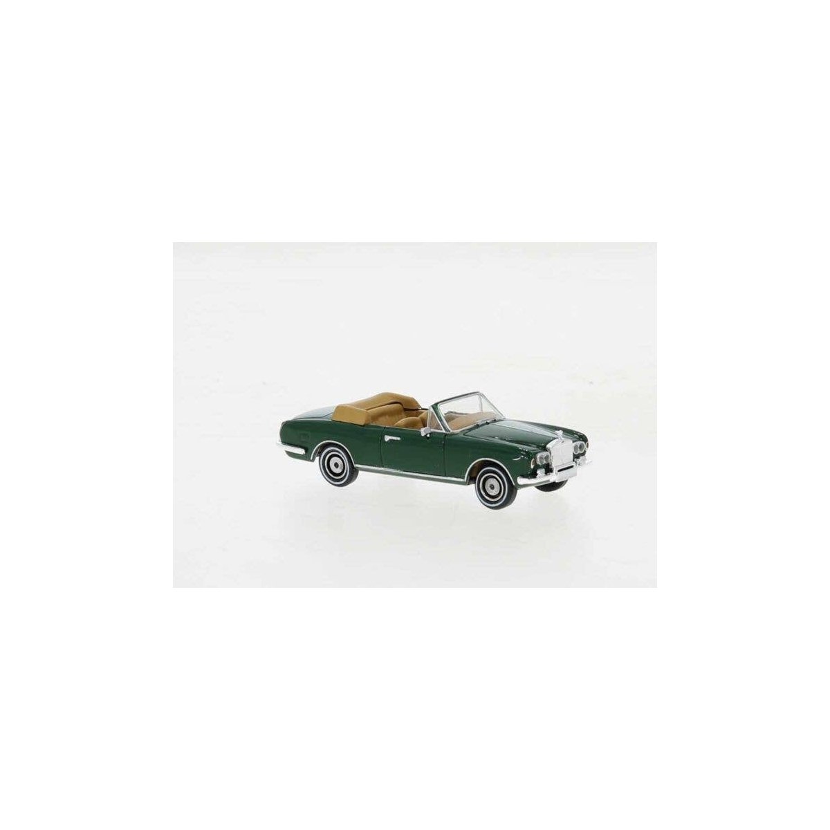 1971 Rolls Royce Corniche Convertible - Assembled -- Top Down (green), HO, Brekina Automodelle PCX870512