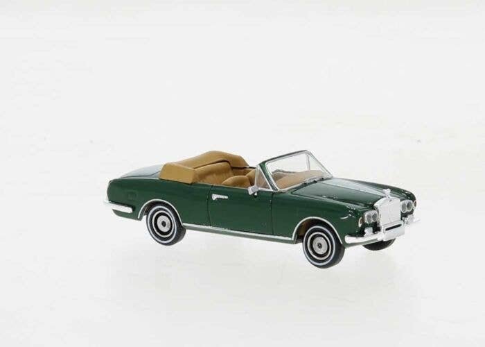 1971 Rolls Royce Corniche Convertible - Assembled -- Top Down (green), HO, Brekina Automodelle PCX870512