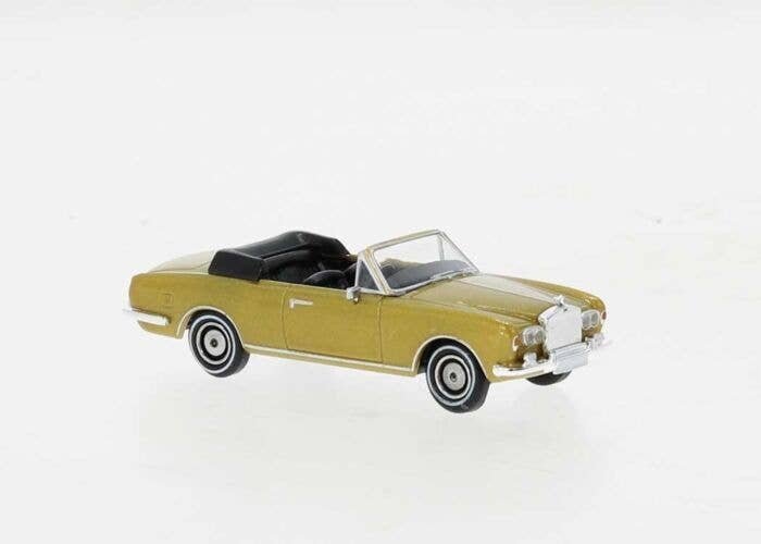 1971 Rolls Royce Corniche Convertible - Assembled -- Top Down (gold), HO, Brekina Automodelle PCX870514