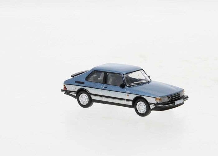 1986 Saab 900 Turbo - Assembled -- Silver, Blue, Black, HO, Brekina Automodelle PCX870651