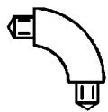90-Degree Elbows pkg(5) -- Fits 570-90103, All Scales, Plastruct Inc 95001