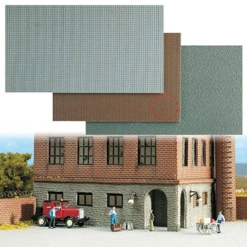 Self-Adhesive Textured Wall/Pavement Sheet -- Stone Wall - 9-13/16 x 5-1/2 x .05′ 25 , All Scales, Busch Gmbh & Co Kg 7402