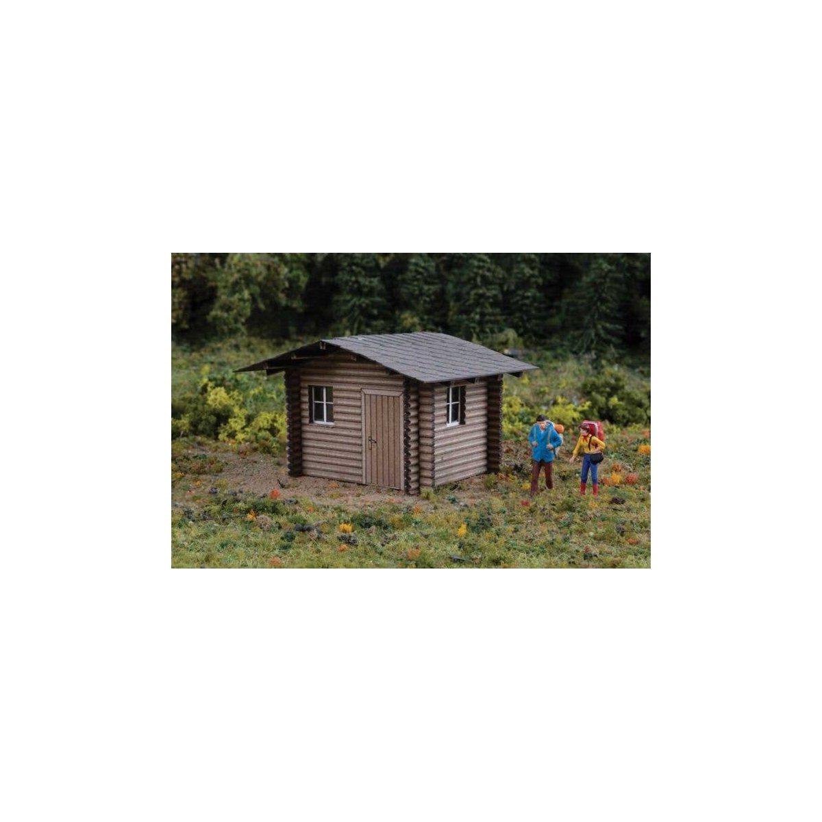Forest Cabin -- Laser-Cut Wood Kit - 2-1/2 x 2 x 1-1/2′ 6.5 x 5.1 x 4cm, HO, Walthers SceneMaster 4113