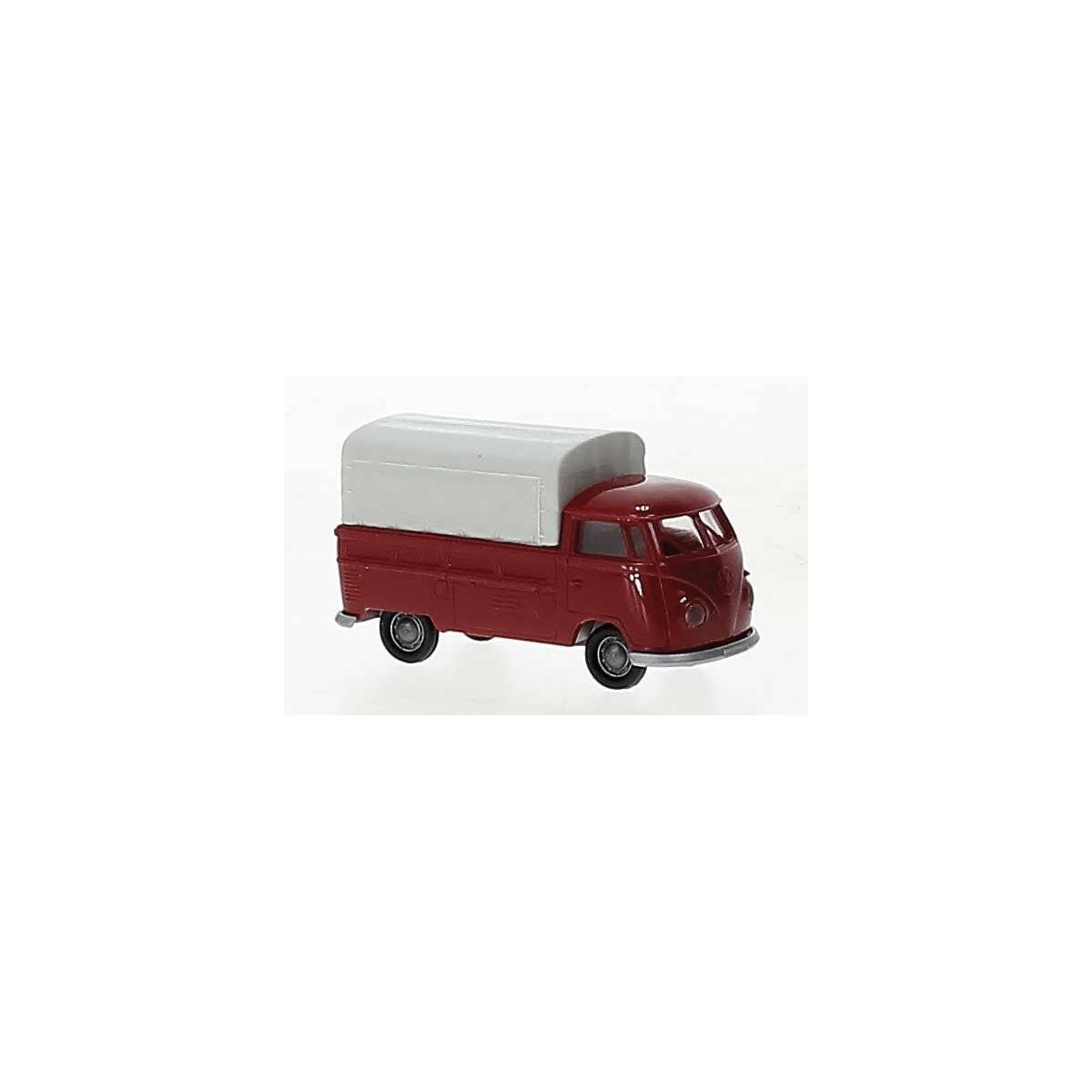 1960-1963 Volkswagen Pritsche T1b Pickup Truck w/Cover - Assembled -- Economy (yellow, gray), HO, Brekina Automodelle 32984