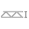 Styrene - Open Web Trusses - Warren Style 2 pkg(2) -- 1/8 x 6′ .3 x 15.2cm, All Scales, Plastruct Inc 90651