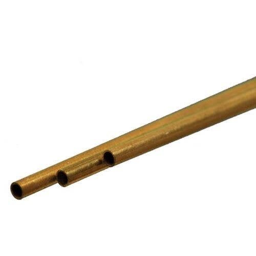 Round Brass Tube -- .14′ 3.5mm OD 0.225mm Wall x 300mm Long pkg(3), All Scales, K & S Engineering 9835
