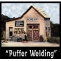 Laser-Cut Wood Kit -- Puffer Welding - 4 x 2-1/4′ 10.2 x 5.7cm, HO, Bar Mills LLC 5032
