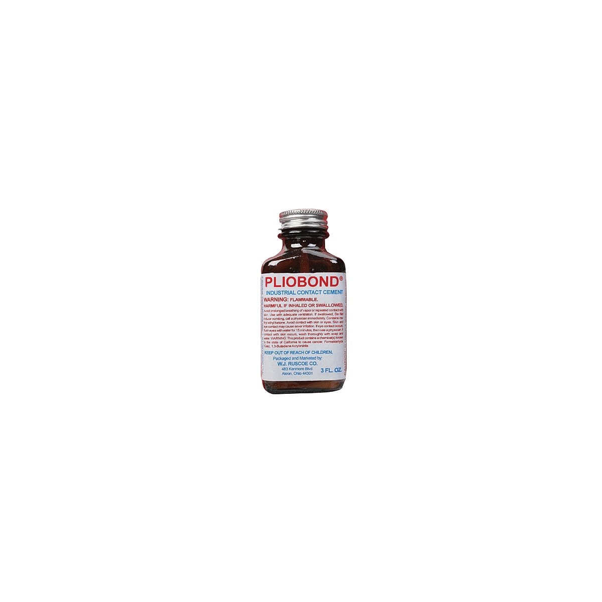 Pliobond Adhesive - Bottle w/Brush Top -- 1/2 US Pint, All Scales, Micro Engineering 49101
