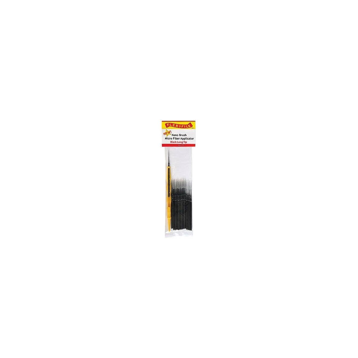 Long Tip Nano Brush Bulk Pack -- Black, Contains 100 Nano Brushes & 1 Applic, All Scales, Profile Accessories Inc. N934002B