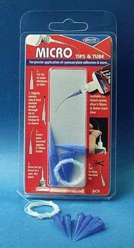 Micro Tips & Tube -- 6 Tips & Long Tube, All Scales, Deluxe Materials Ltd AC9