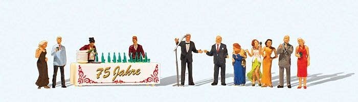 Anniversary Party with Serving Table -- pkg(11), HO, Preiser Kg 10775