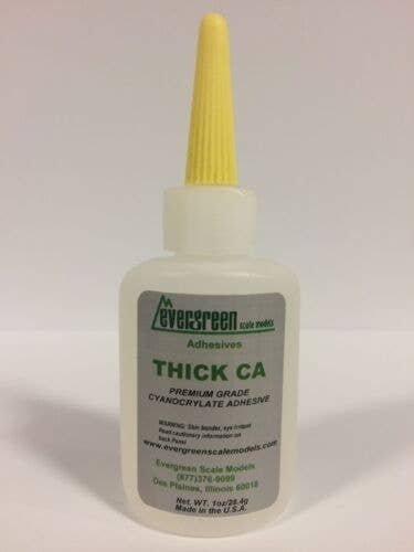 Thick Cyanoacrylate CA Adhesive -- 1oz 29.6mL, All Scales, Evergreen Scale Models 66