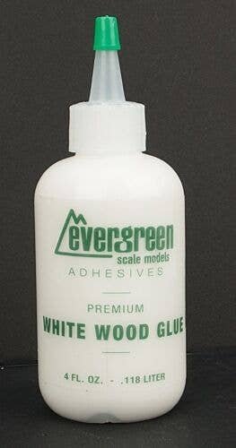 White Wood Glue -- 4oz 118.3ml, All Scales, Evergreen Scale Models 83