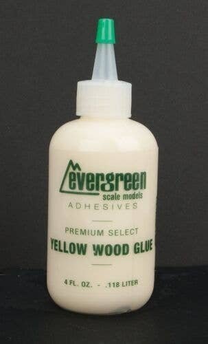 Yellow Wood Glue -- 4oz 118.3ml, All Scales, Evergreen Scale Models 84