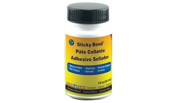 Scene-A-Rama(TM) Adhesives - 2oz 59.1mL -- Sticky Bond(TM) - Plastic Bottle with Brush Applicat, HO, Woodland Scenics 4143