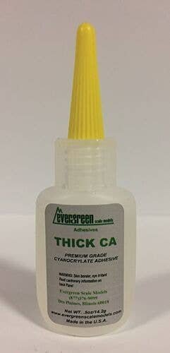 Thick Cyanoacrylate CA Adhesive -- 1/2oz 14.8mL, All Scales, Evergreen Scale Models 63