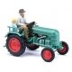 1953 Kramer KL 11 Farm Tractor w/Figures - Assembled -- Green, Red, HO, Busch Gmbh & Co Kg 40072
